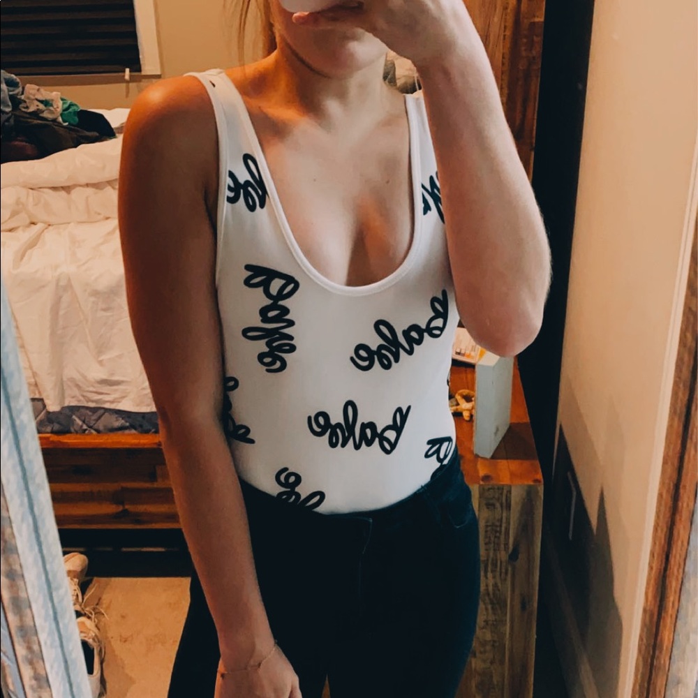 Babe Graphic White Bodysuit NWT! Price negotiable